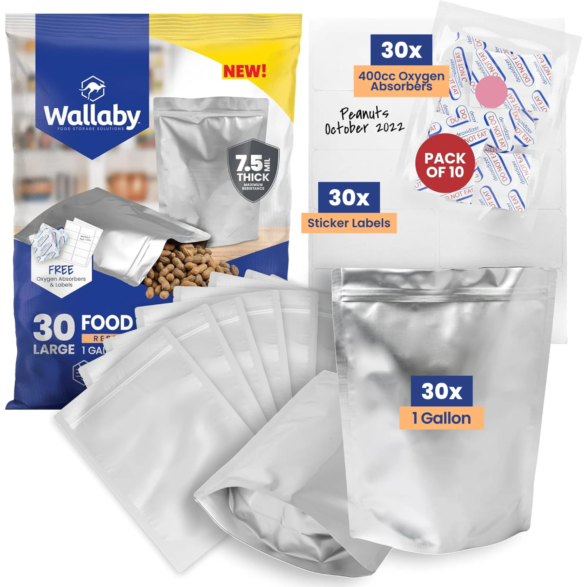 1 Gallon Gusset Mylar Bags with Oxygen Absorbers - Image 13