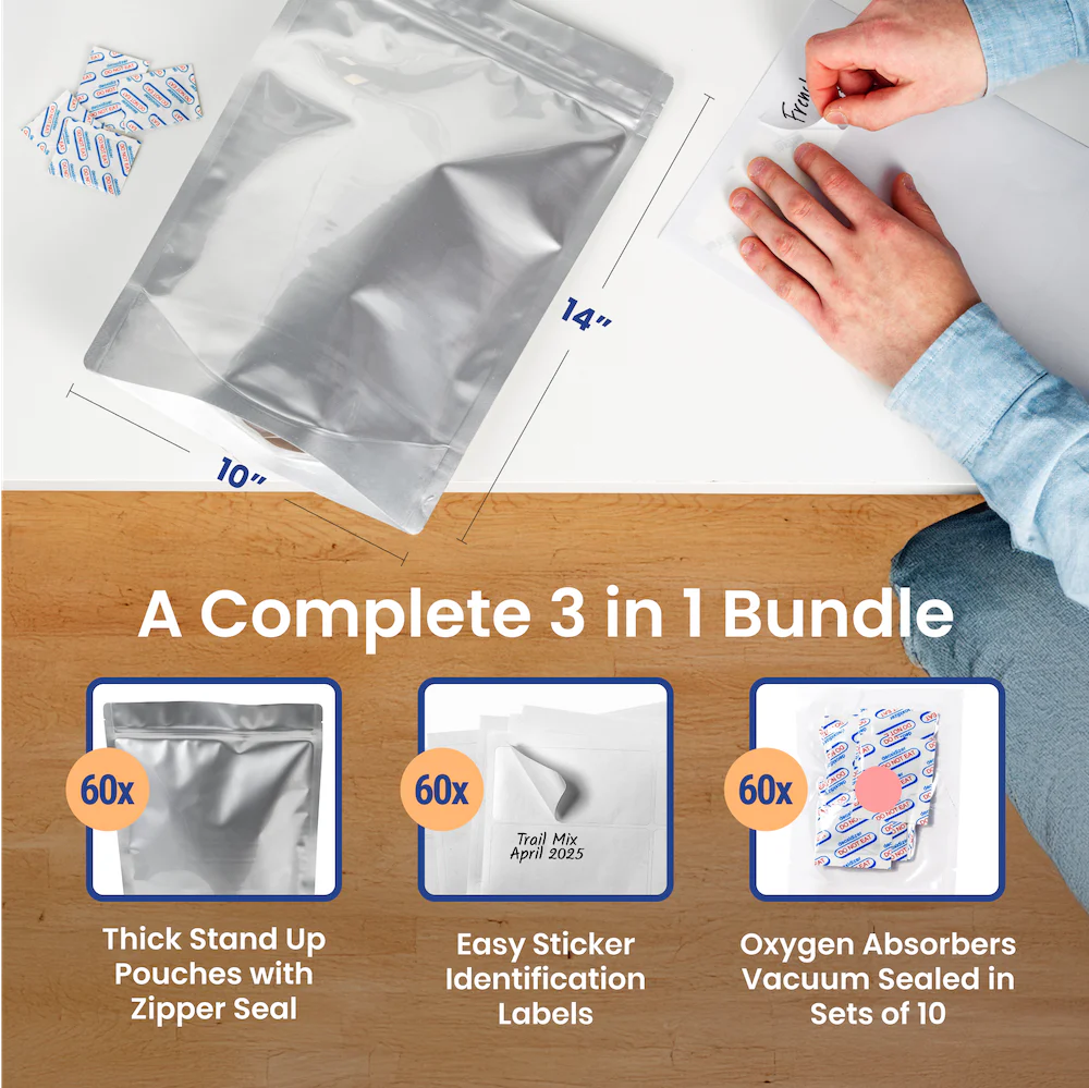 1 Gallon Gusset Mylar Bags with Oxygen Absorbers - Image 3