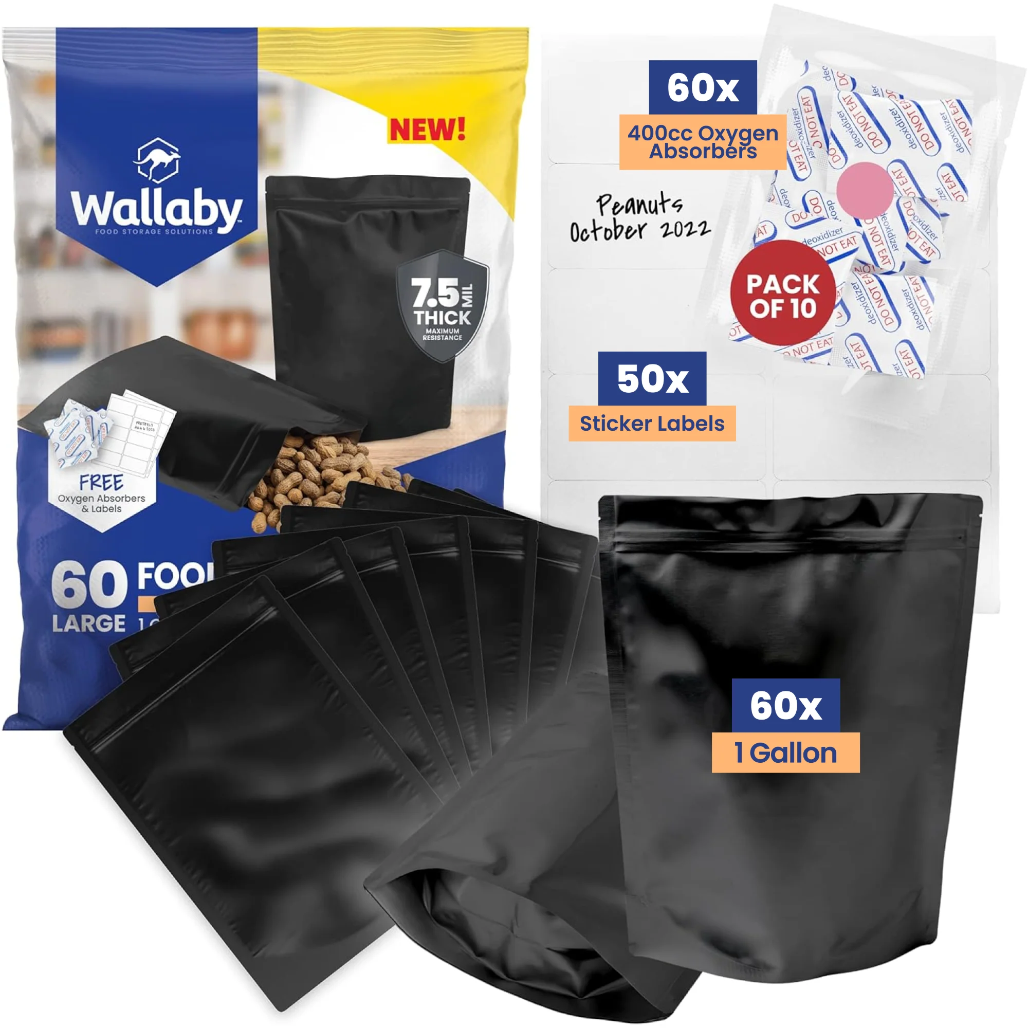 1 Gallon Gusset Mylar Bags with Oxygen Absorbers - Image 7