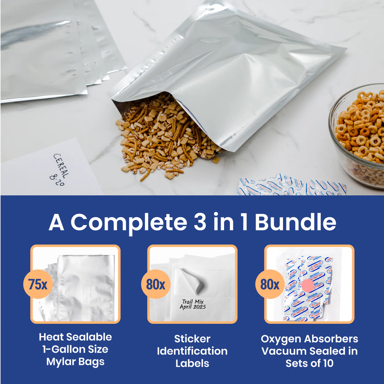1 Gallon Mylar Bags with Oxygen Absorbers - Image 3