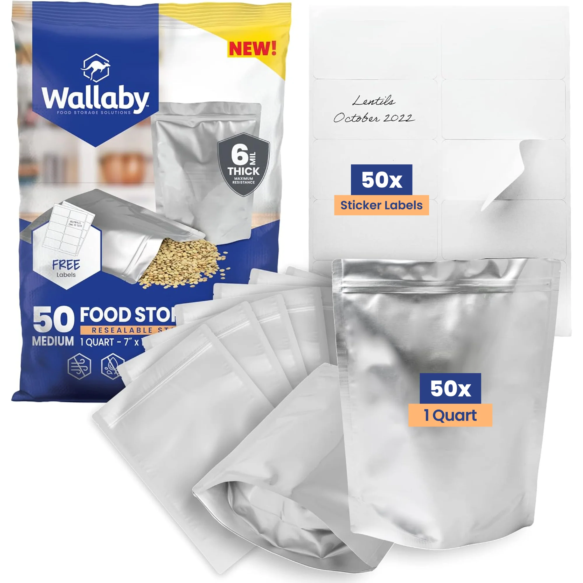 Gusset Mylar Bag Bundle with Sticker Labels - Image 13