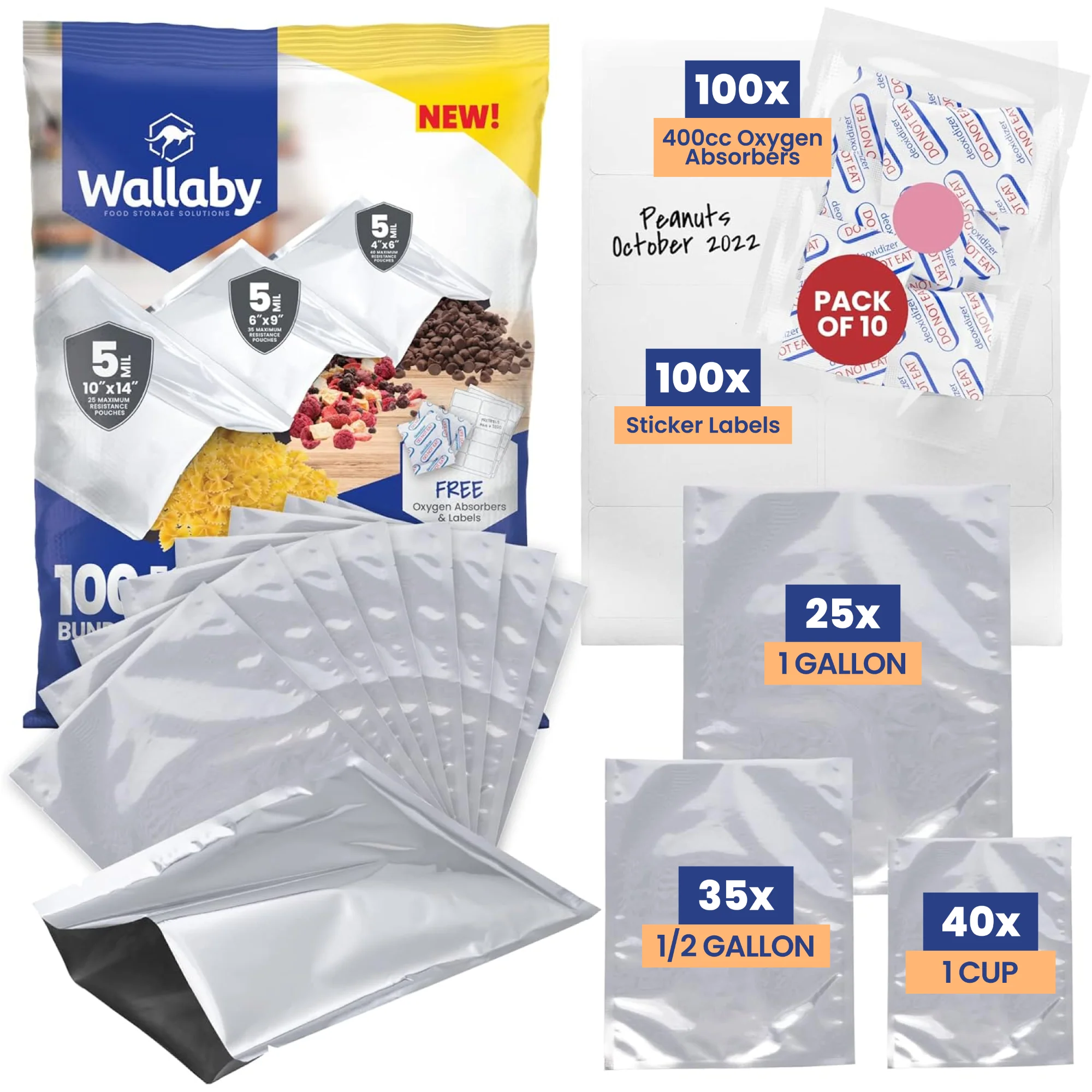 Multi-Size Mylar Bags with Oxygen Absorbers - Image 7