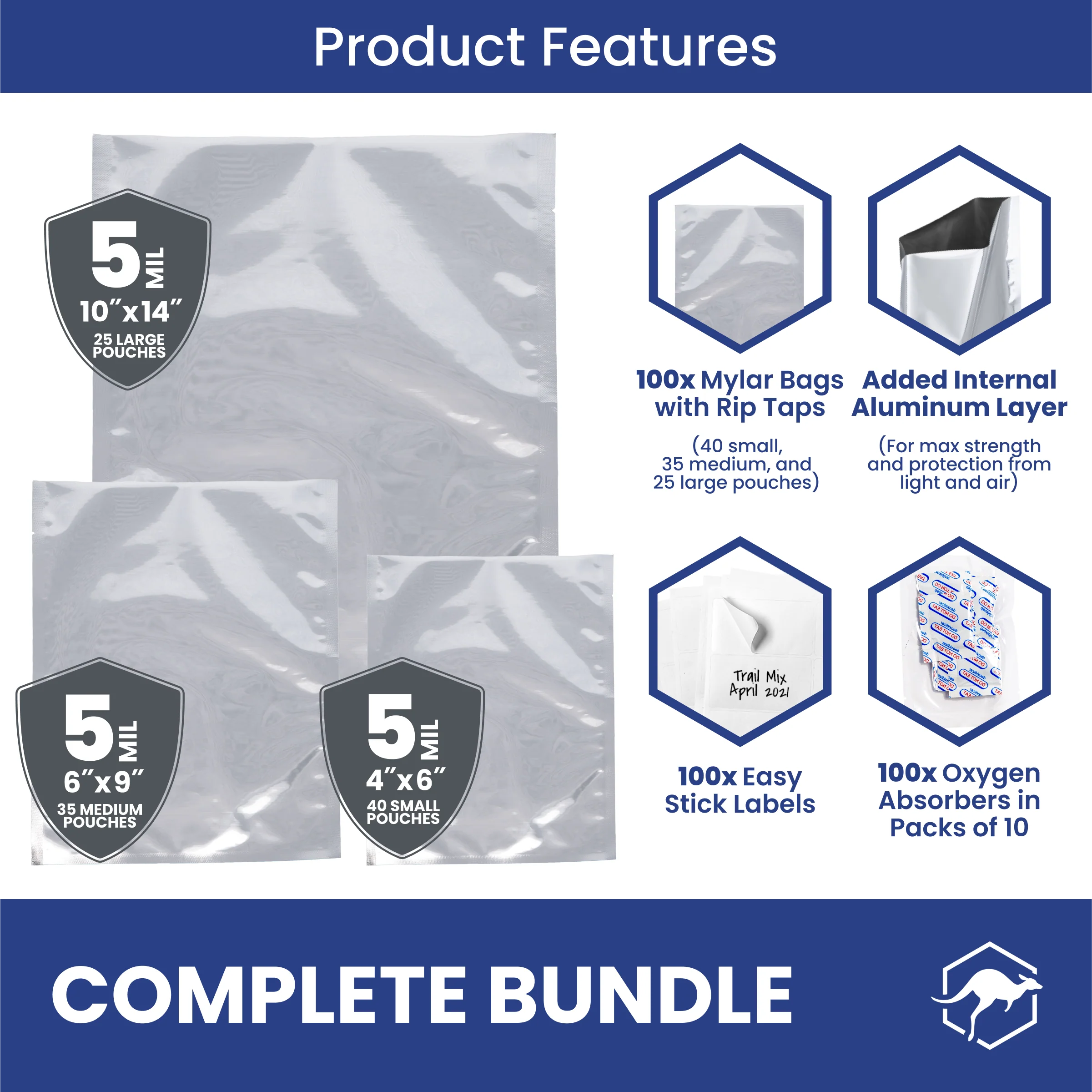 Multi-Size Mylar Bags with Oxygen Absorbers - Image 8